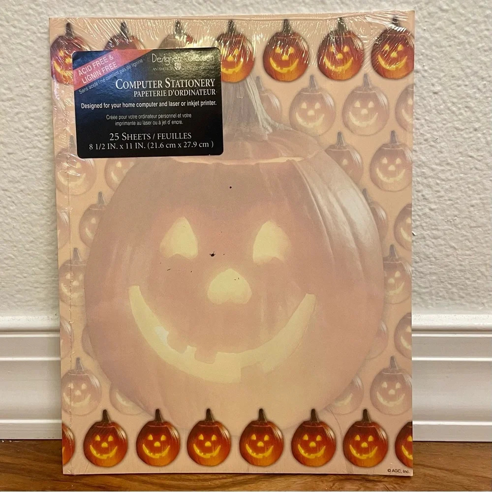 Vintage Designer Collection American Greetings Stationary Paper Pumpkins 50 ct - Picture 2 of 6